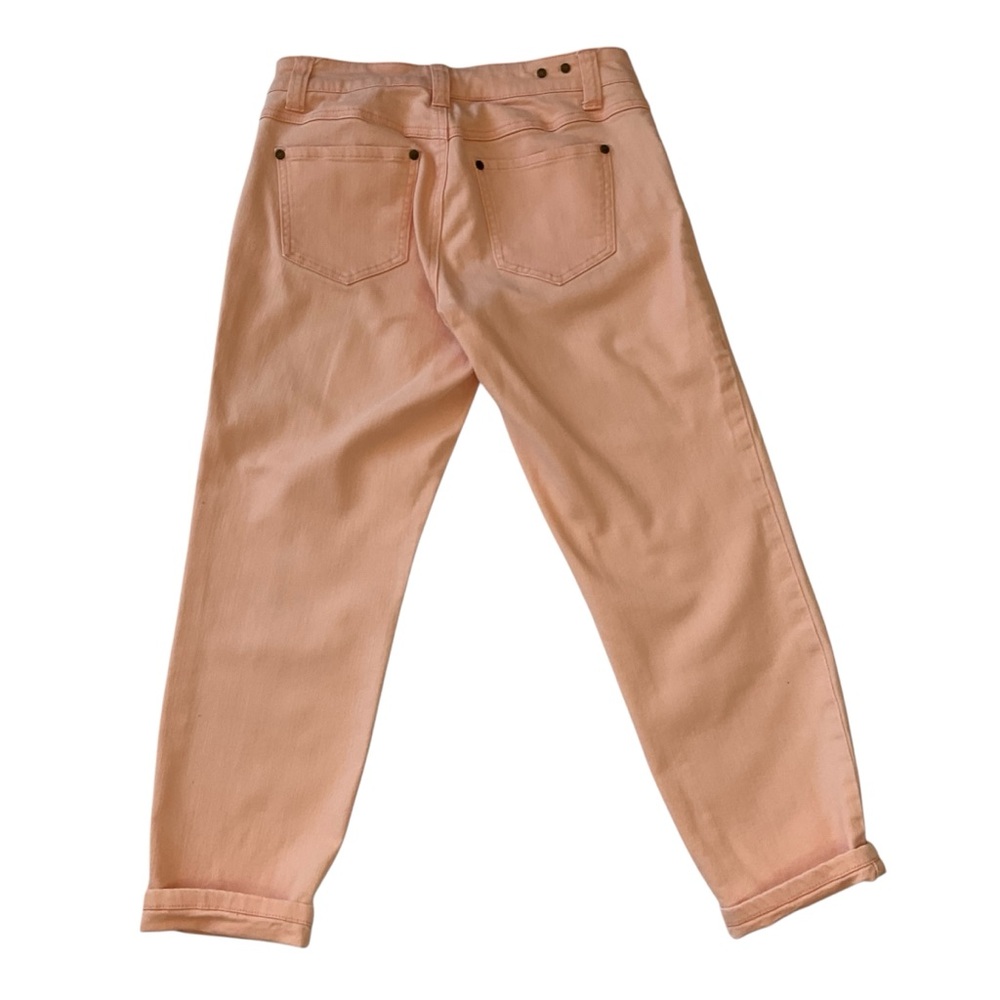 CAbi Bree Creamsicle Peach Crop Capri Stretch Denim Jeans Style# 329 Size 2 - Picture 4 of 14
